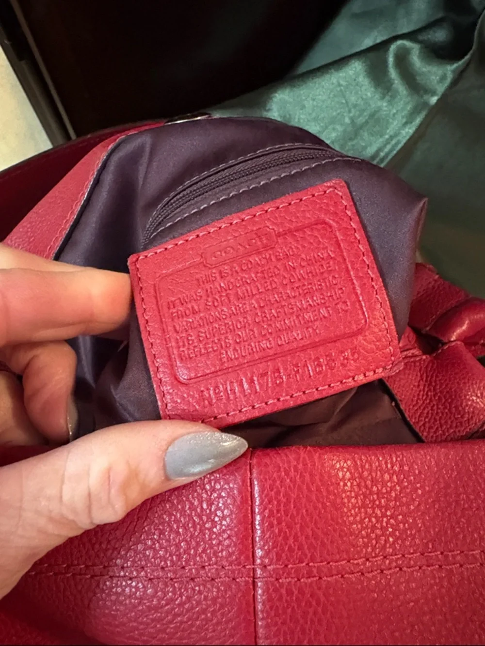 Coach Penelope Hobo Shoulder bag red pebbled leather August 2011 F16535 - Picture 11 of 15
